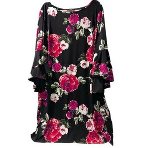 Gorgeous unique ruffle bell sleeve dress MSK Women size 24W EUC 15185